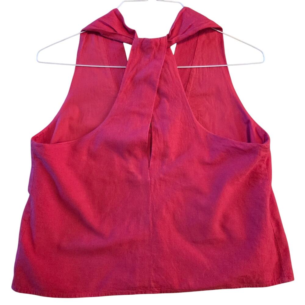 Banana Republic Linen-Blend Pink Racerback Blouse - M - Picture 3 of 4